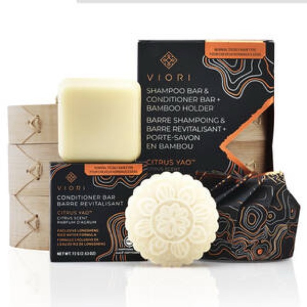 Citrus Yao Foundation Bundle Starter Set Shampoo/Conditioner w/Bamboo Holders